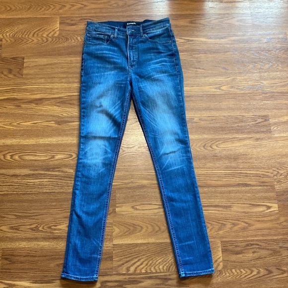 Express Denim Perfect Stretch Jean Leggings. Sz 8R. High Rise - Picture 1 of 5